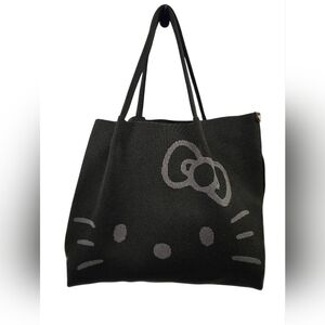 Sanrio Hello Kitty × ROOTOTE Collaboration Black Tote Bag Large Washable NEW
